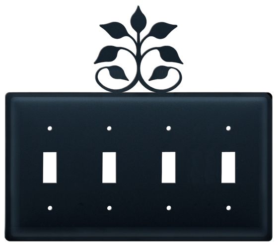 Wrought Iron Leaf Fan Quad Switch Cover