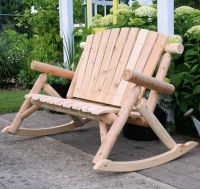 Rustic Cedar Rocking Love Seat