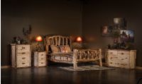 Snowbent Aspen Double Rail Log Bedroom Set