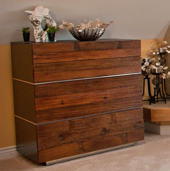 MODERN CHIC WOOD CHEST OF DRAWERS