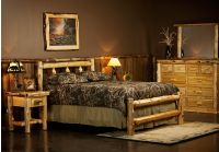 Cedar Lake Simple Log Bed -Clear finish
