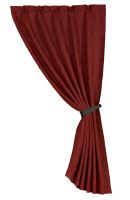 Alternative Red Suede Curtain with Faux leather tie back