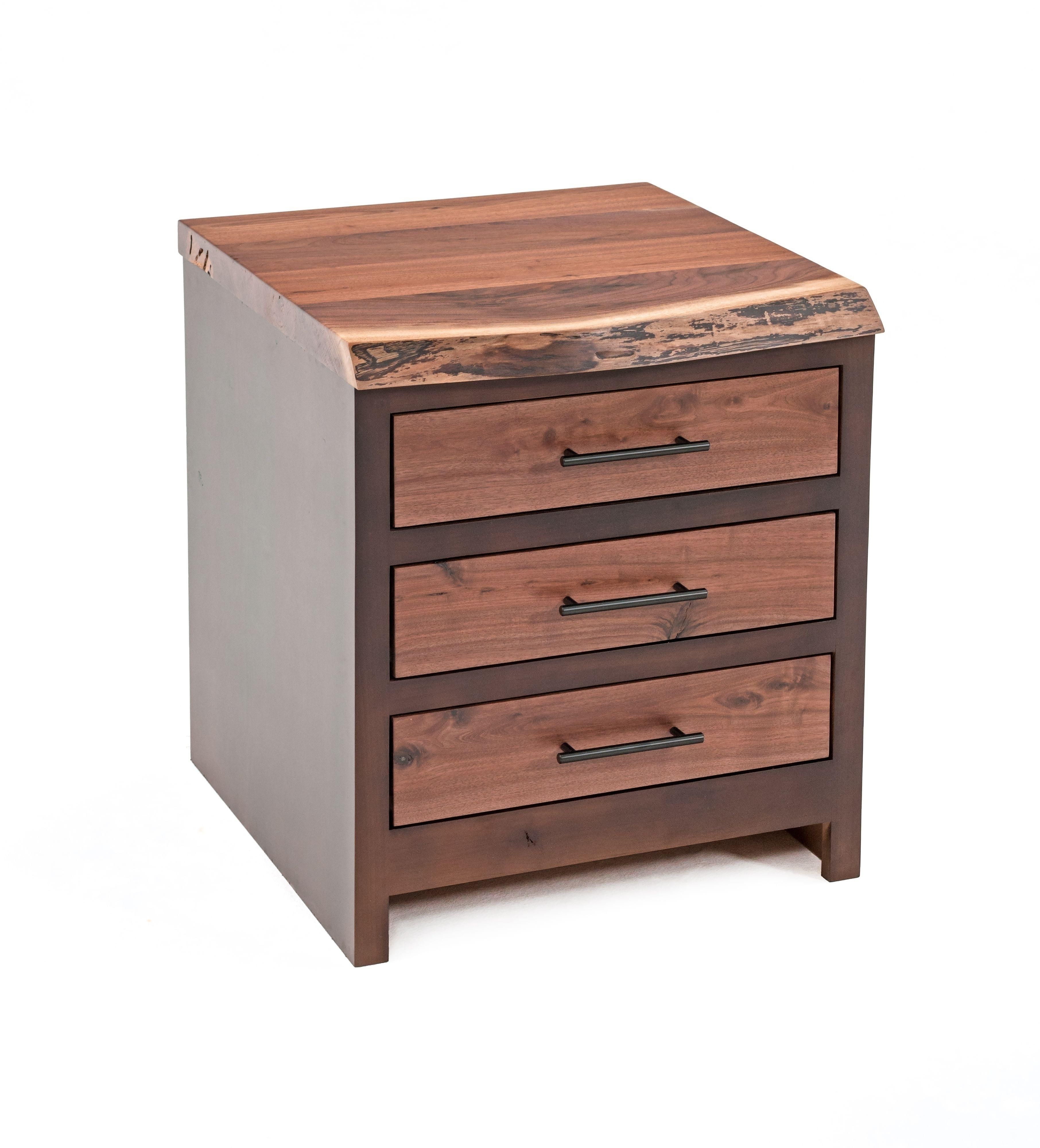 MODERN RUSTIC LIVE EDGE WALNUT END TABLES OR NIGHTSTANDS