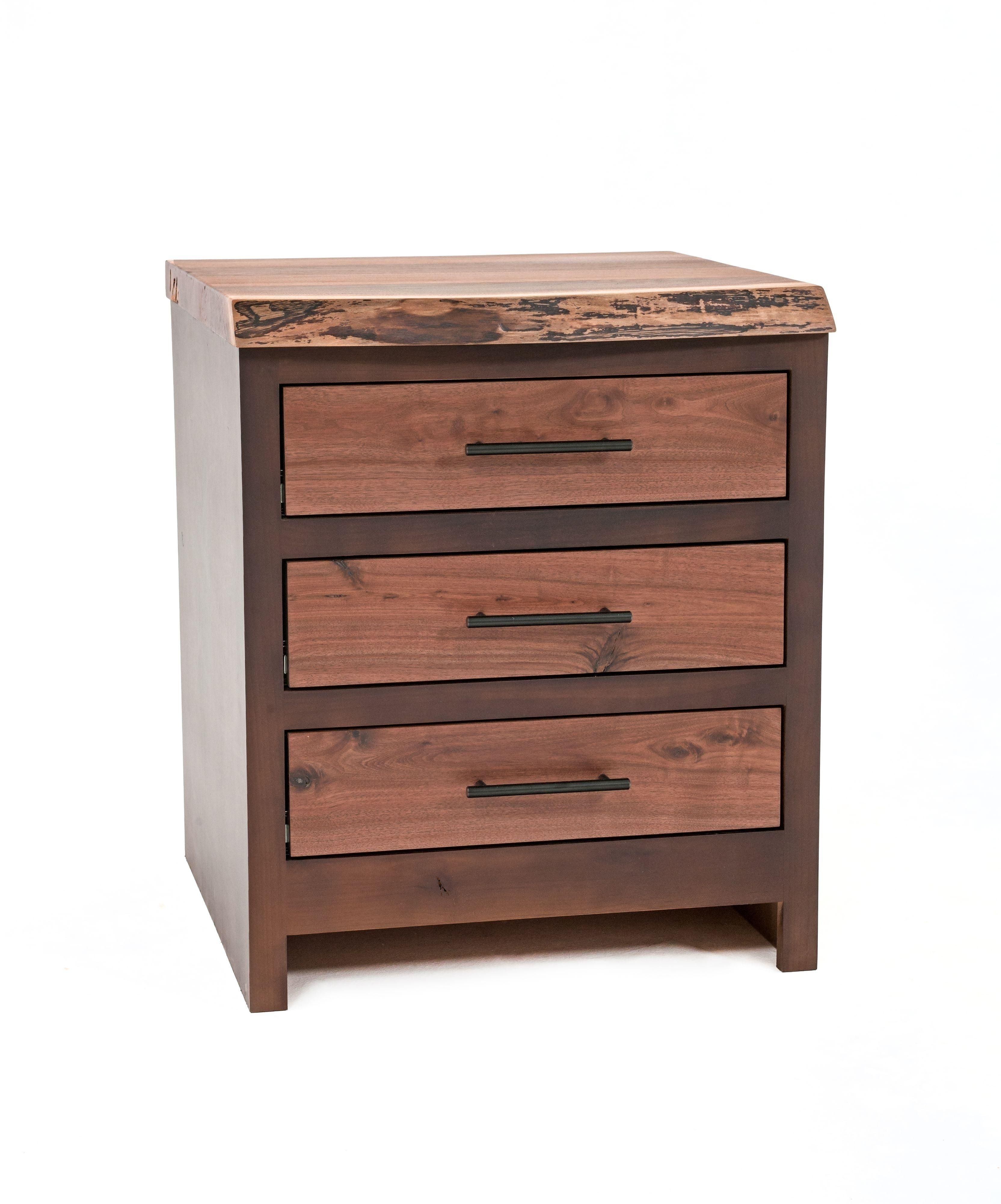 MODERN RUSTIC LIVE EDGE WALNUT END TABLES OR NIGHTSTANDS
