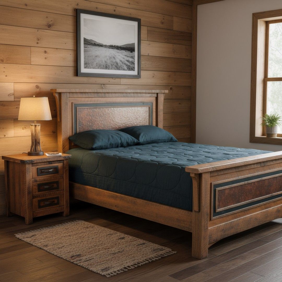 AUTUMN WOODS RUSTIC 3 DRAWER BARNWOOD NIGHTSTAND