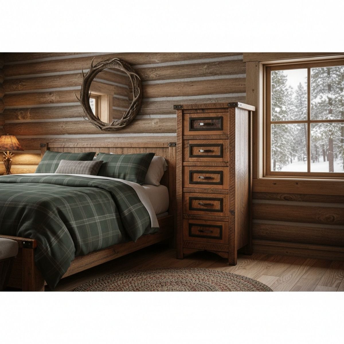 AUTUMN WOODS RUSTIC 5 DRAWER BARNWOOD LINGERIE CHEST