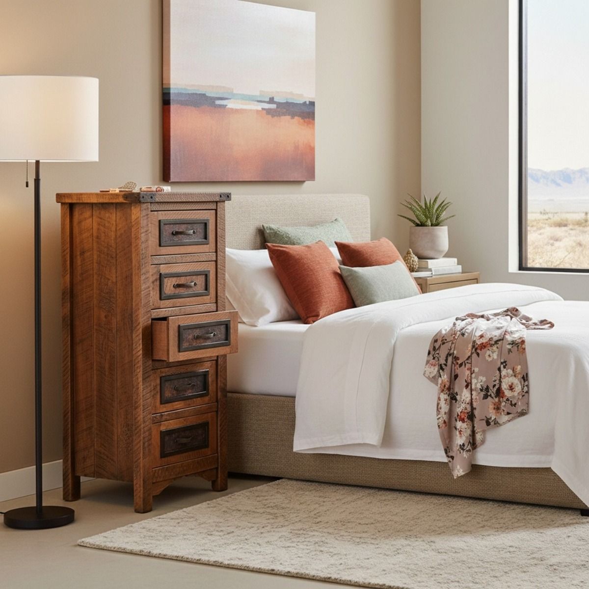 AUTUMN WOODS RUSTIC 5 DRAWER BARNWOOD LINGERIE CHEST