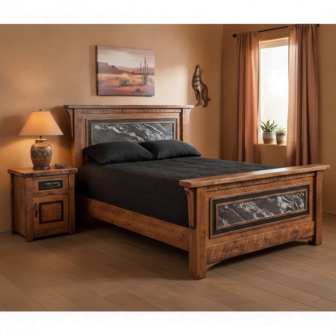 BLACK GRANITE ENCLOSED NIGHTSTAND