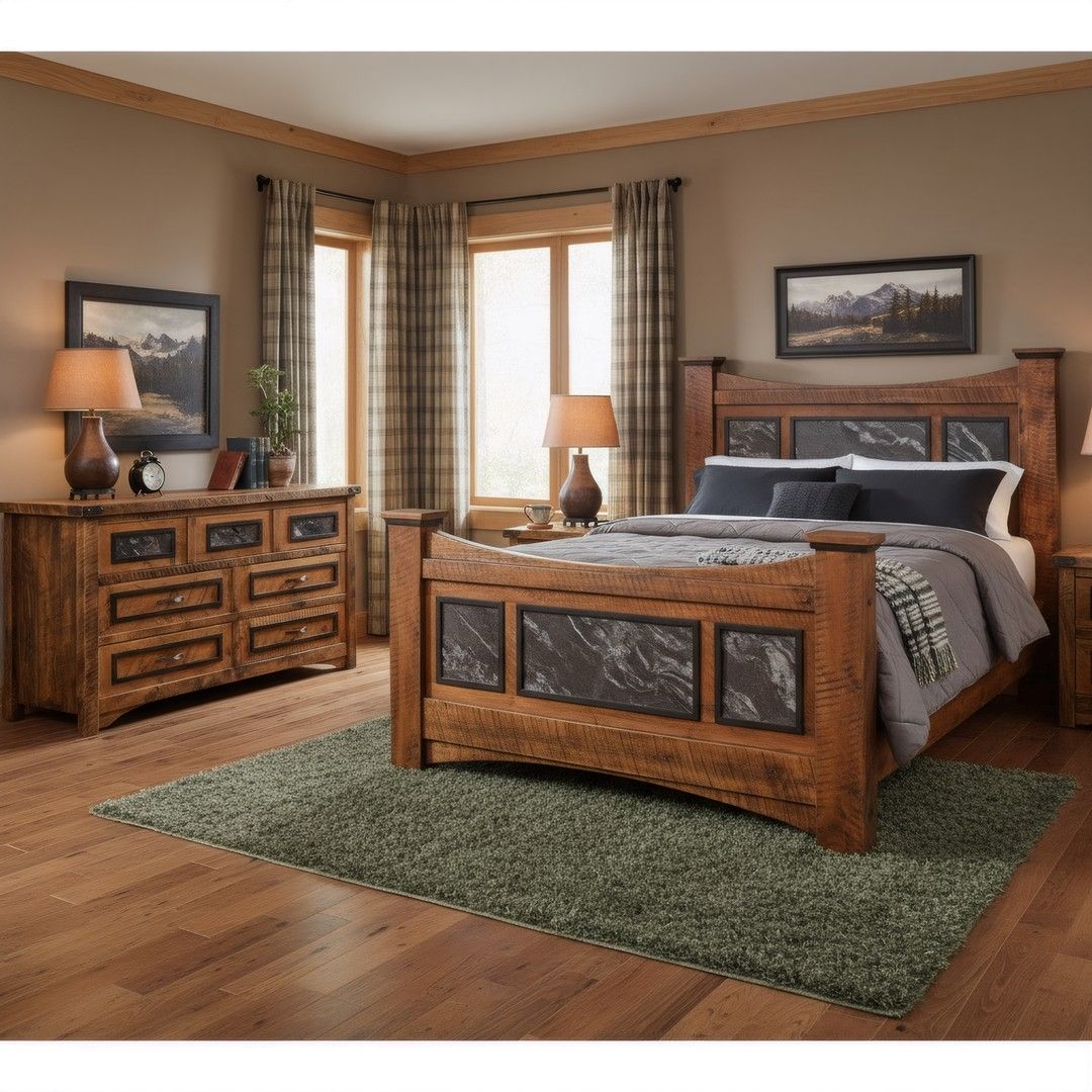 BLACK GRANITE 7 DRAWER DRESSER