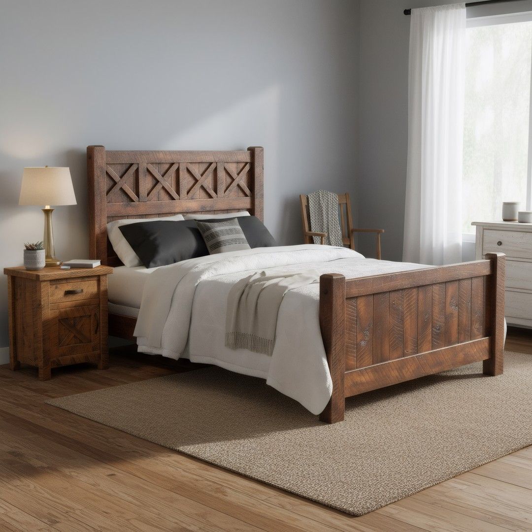 WESTERN WINDS WEATHERED WOOD BARN DOOR BED