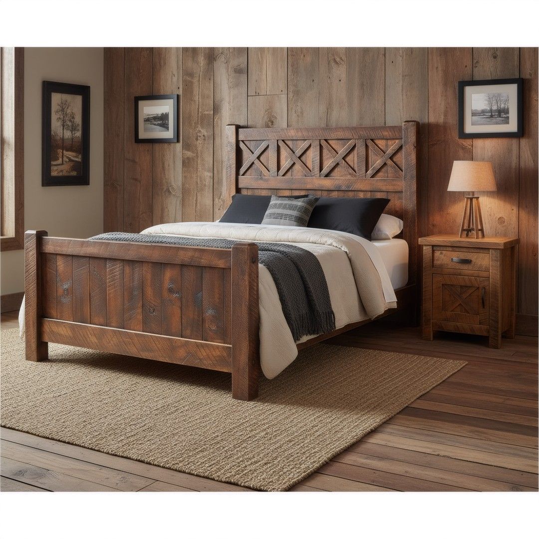 WESTERN WINDS WEATHERED WOOD BARN DOOR BED