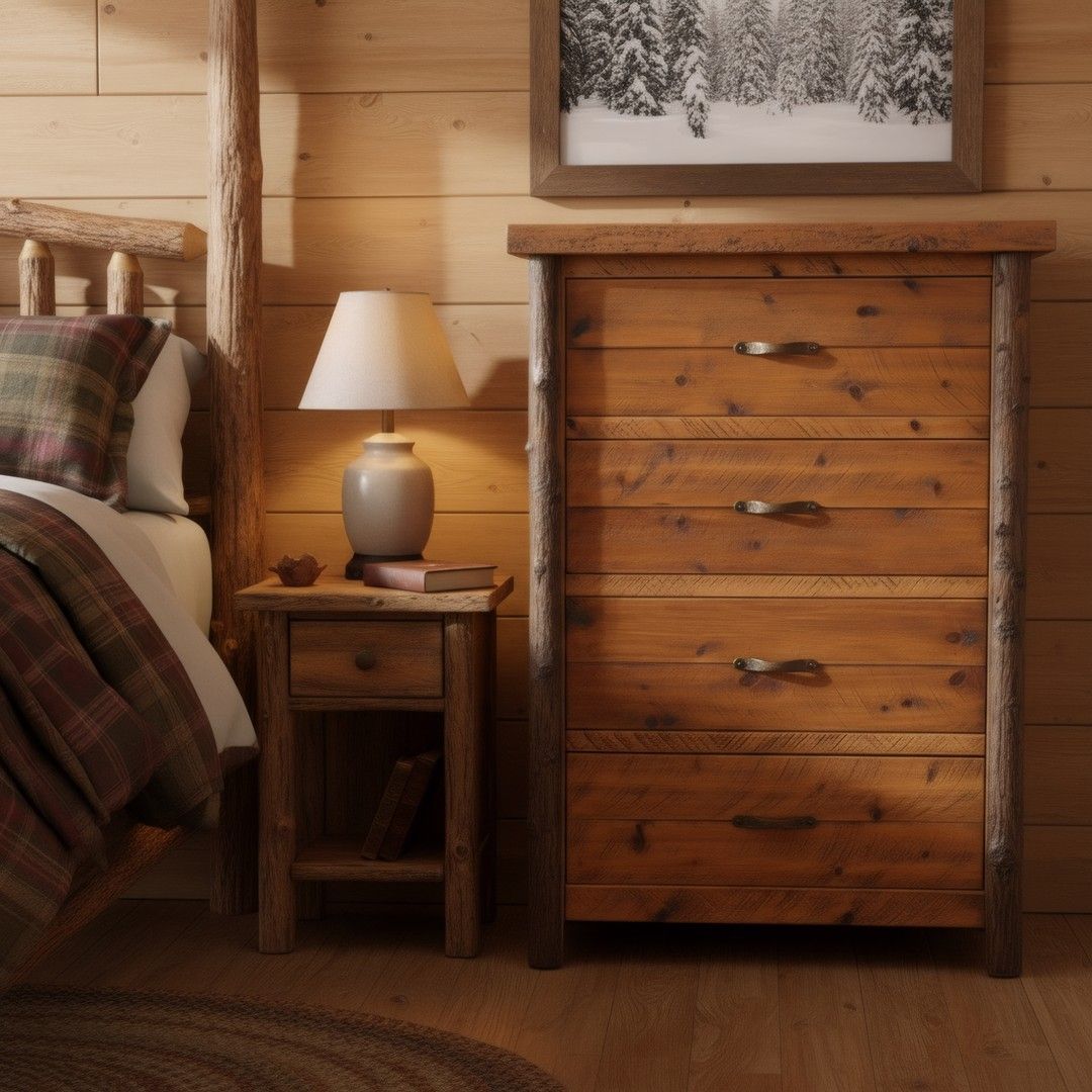 SAWMILL HICKORY ROUGH SAWN 4 DRAWER CHEST