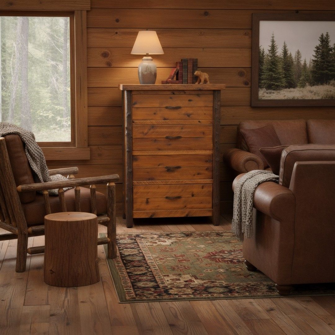 SAWMILL HICKORY ROUGH SAWN 4 DRAWER CHEST