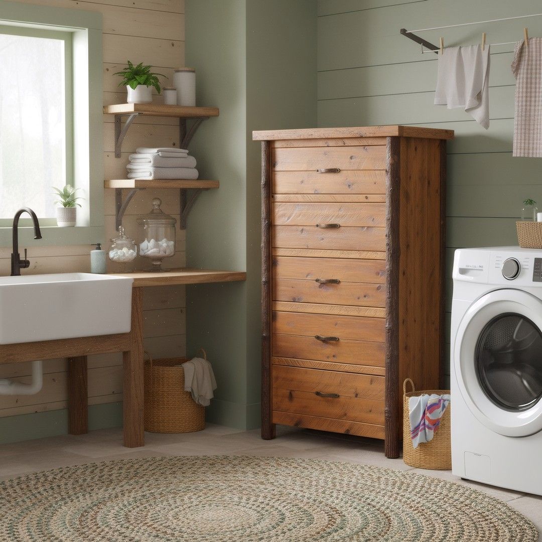 SAWMILL HICKORY ROUGH SAWN 5 DRAWER CHEST