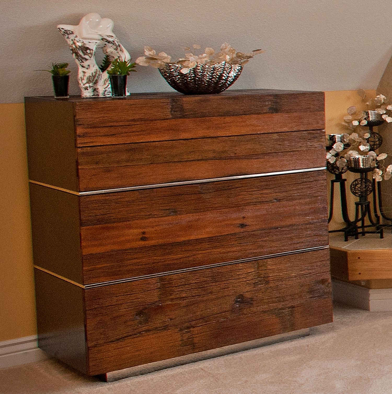 MODERN CHIC WOOD CHEST OF DRAWERS