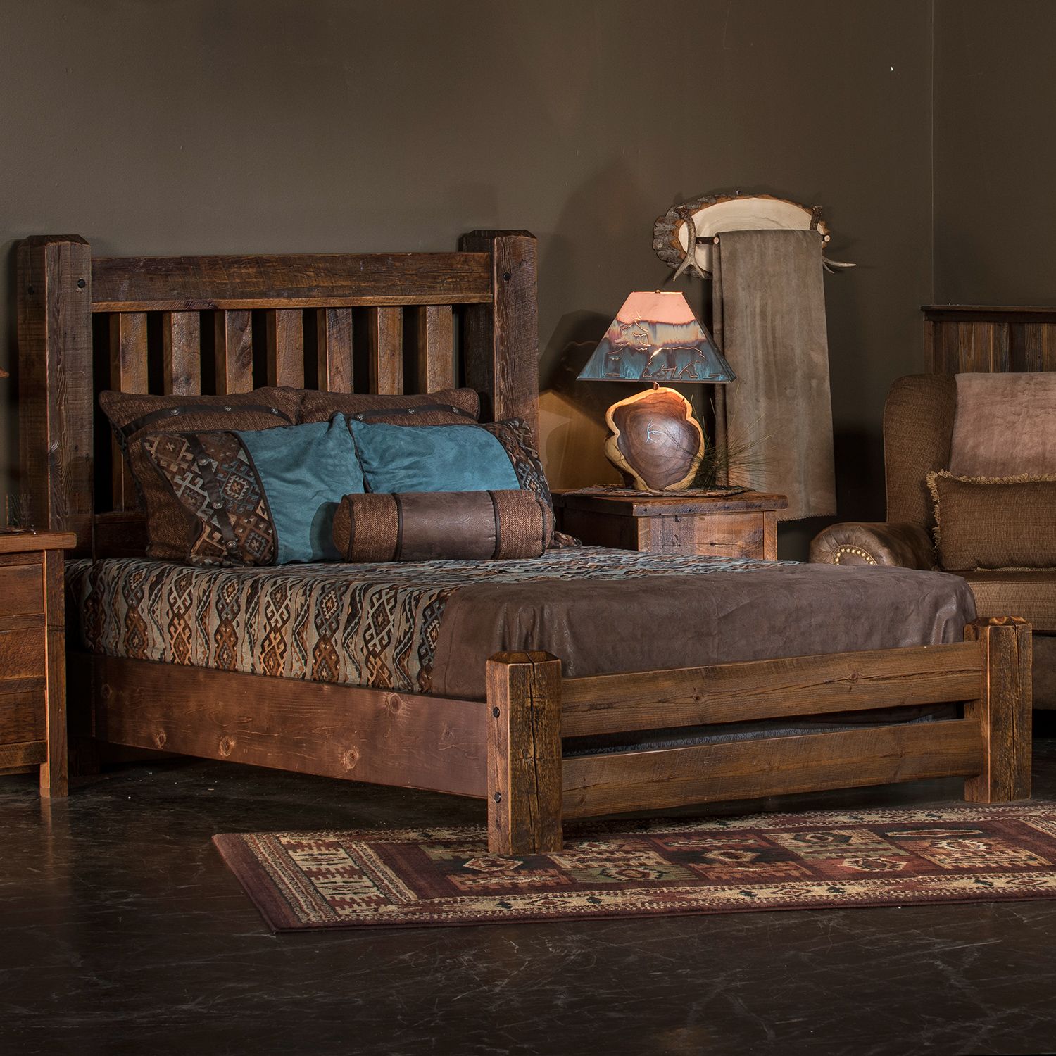 OLD SAWMILL TIMBER FRAME BARN WOOD BED