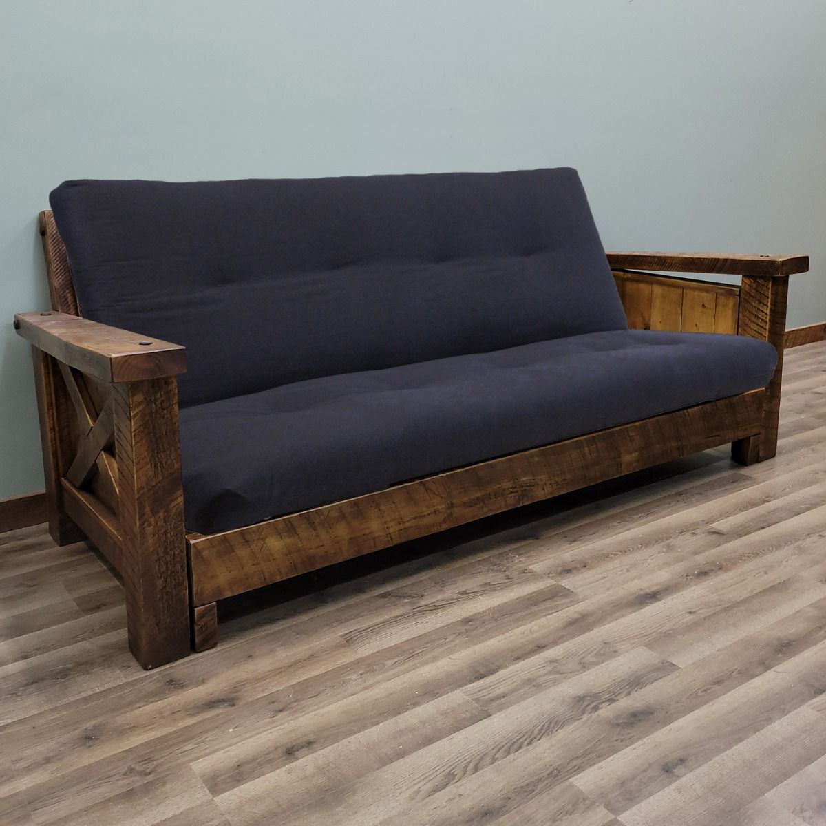 Timber Frame Barnwood Easy Glide Full Size Futon