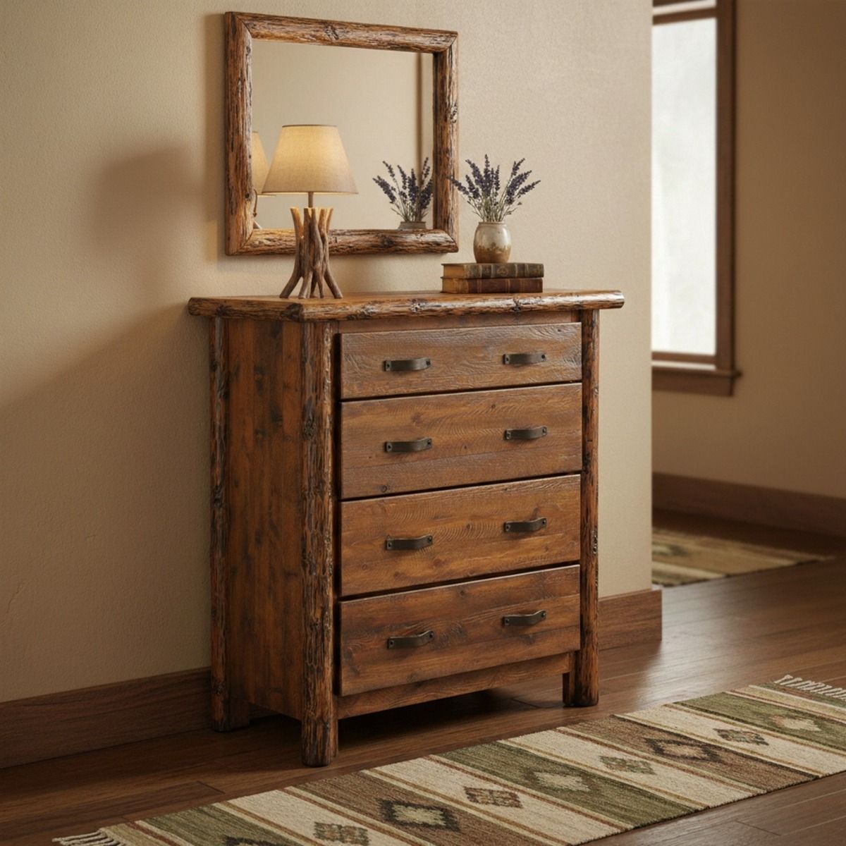 OLDE TOWNE 4 DRAWER LOG CHEST