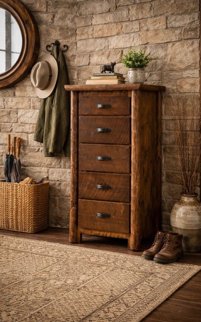 OLDE TOWNE 5 DRAWER LOG LINGERIE CHEST