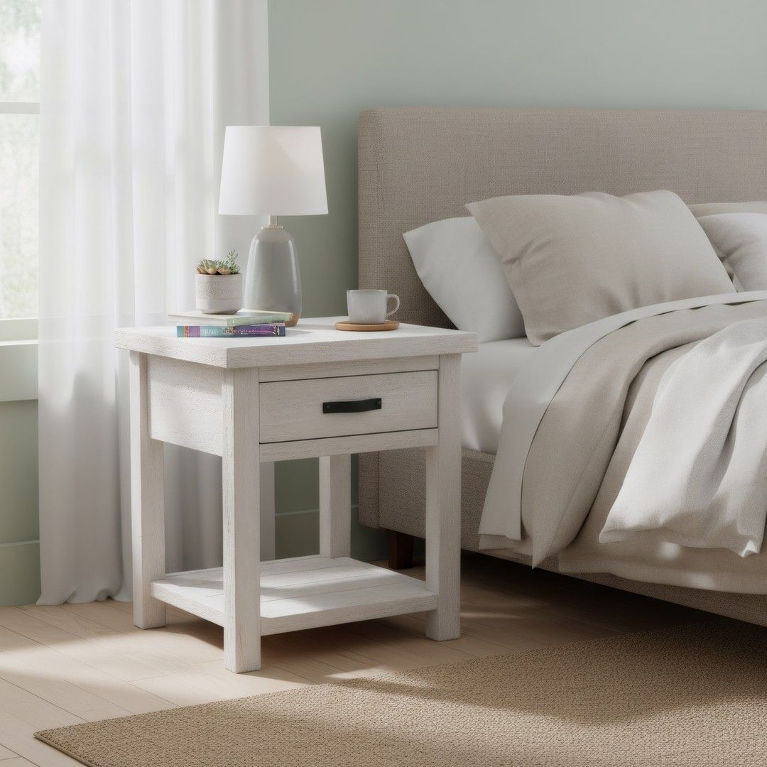 SAWMILL 1 DRAWER OPEN BARNWOOD NIGHTSTAND