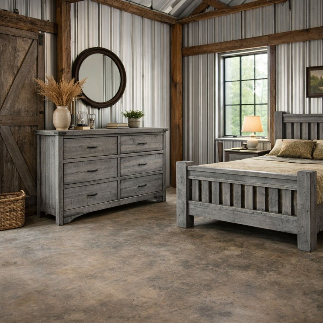 SAWMILL 6 DRAWER BARNWOOD DRESSER