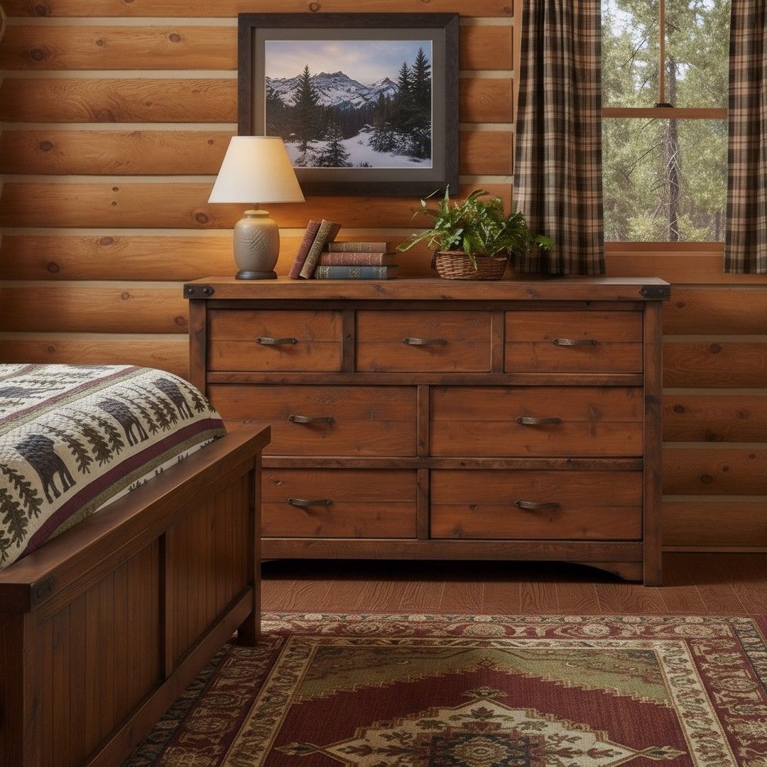 SAWMILL ROUGH SAWN 7 DRAWER DRESSER