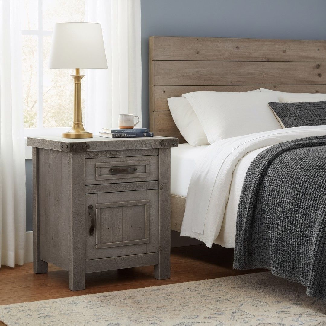 TIMBER HAVEN BARNWOOD ENCLOSED NIGHTSTAND