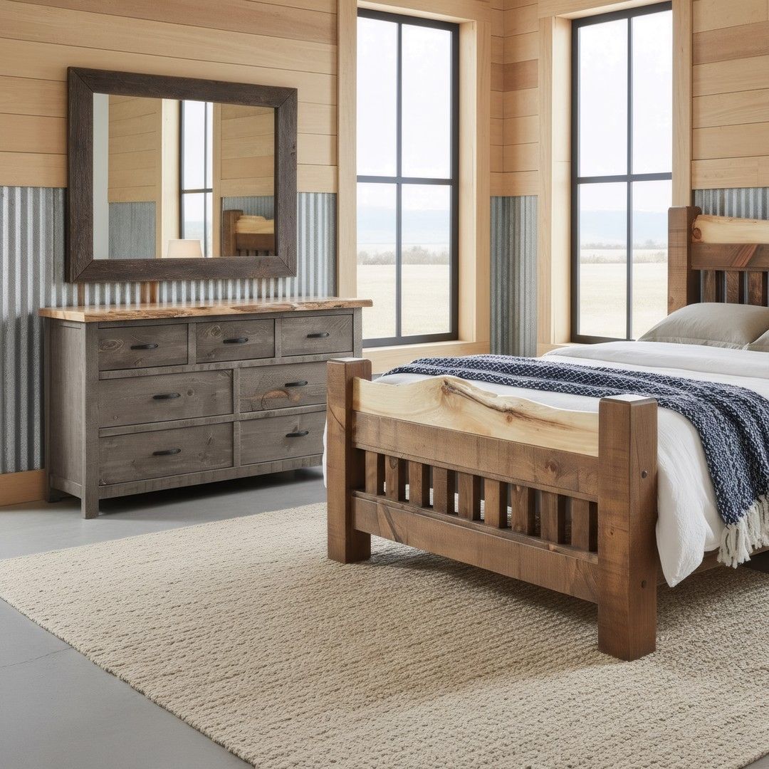 CANTERBURY PINES RUSTIC 7 DRAWER DRESSER