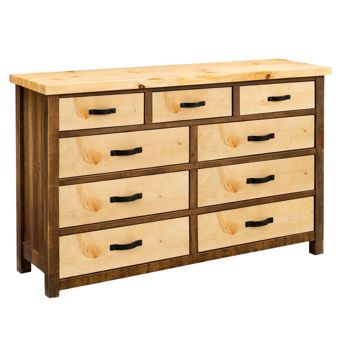 CANTERBURY PINES RUSTIC 7 DRAWER DRESSER