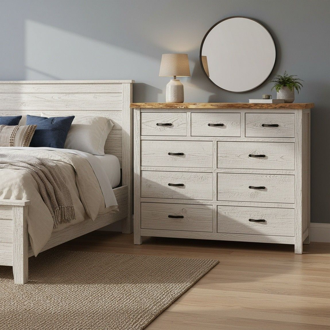 CANTERBURY PINES RUSTIC 9 DRAWER DRESSER