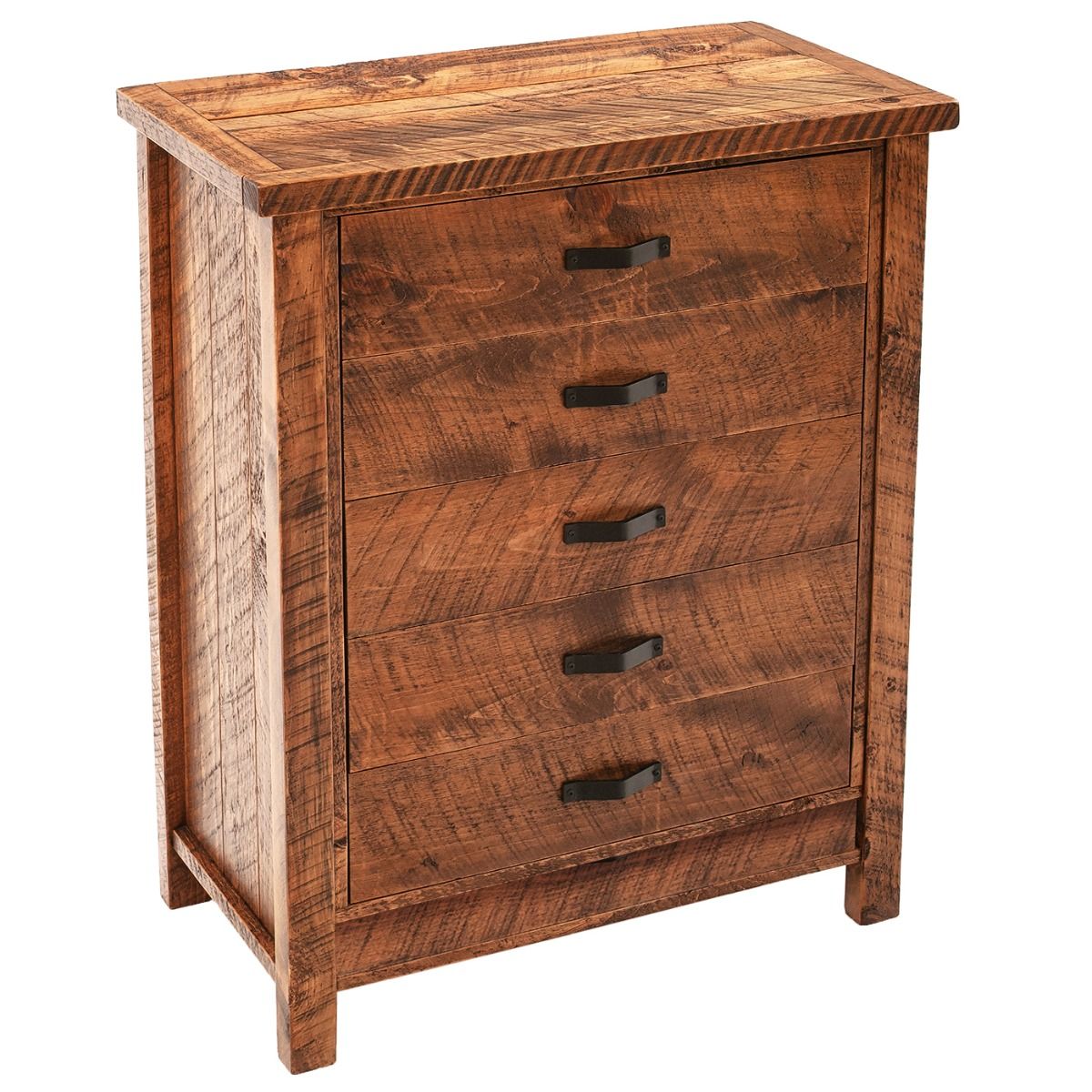 RUSTIC CAMPFIRE 5 DRAWER BARNWOOD CHEST