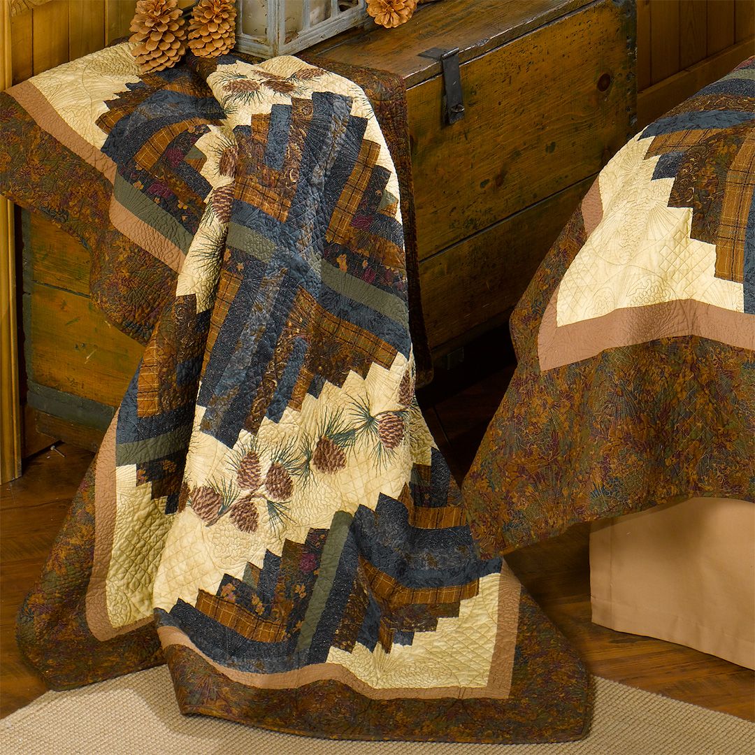 Woodland Creek Furniture Cabin Raising Pine Cone Throw - Thumbnail 2