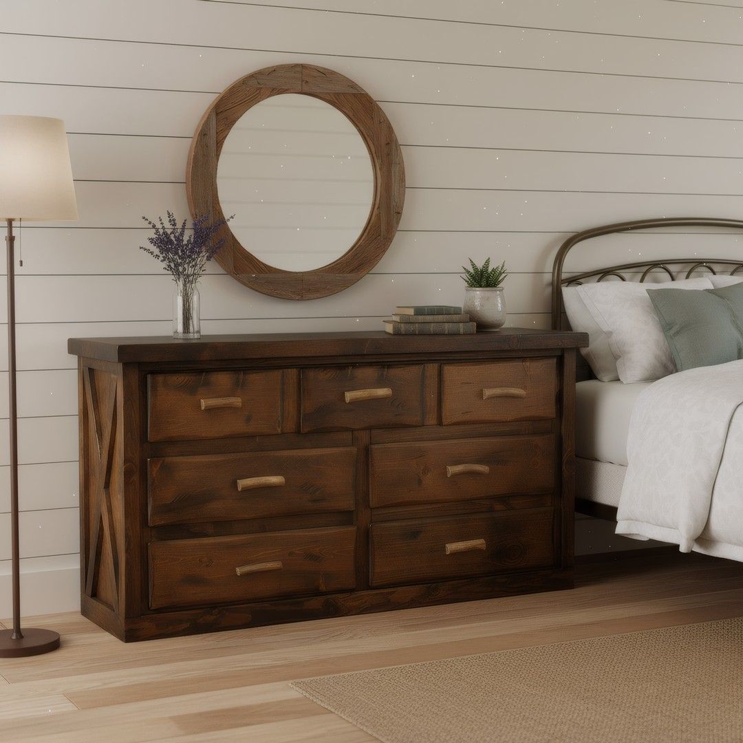 ANTLER & BARNWOOD 7 DRAWER DRESSER