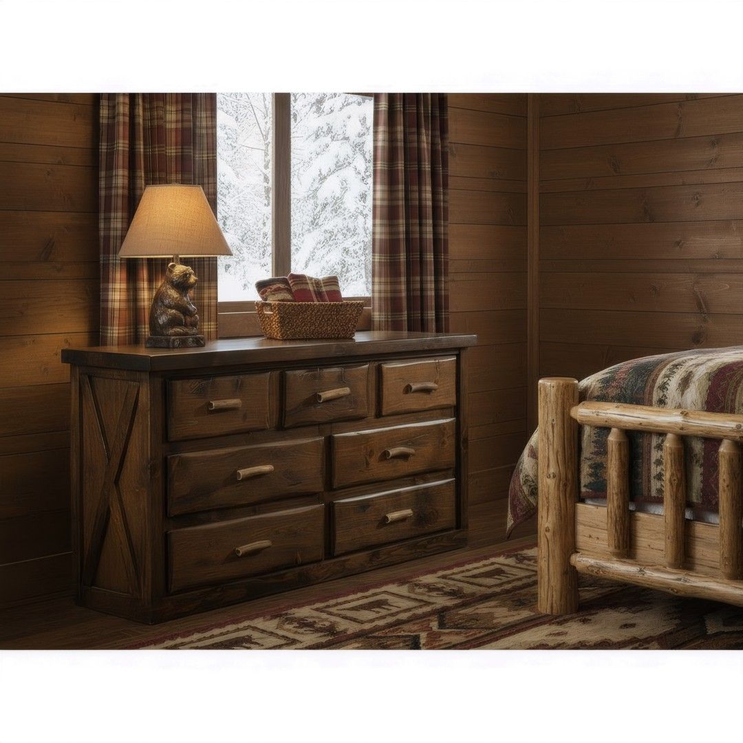 ANTLER & BARNWOOD 7 DRAWER DRESSER