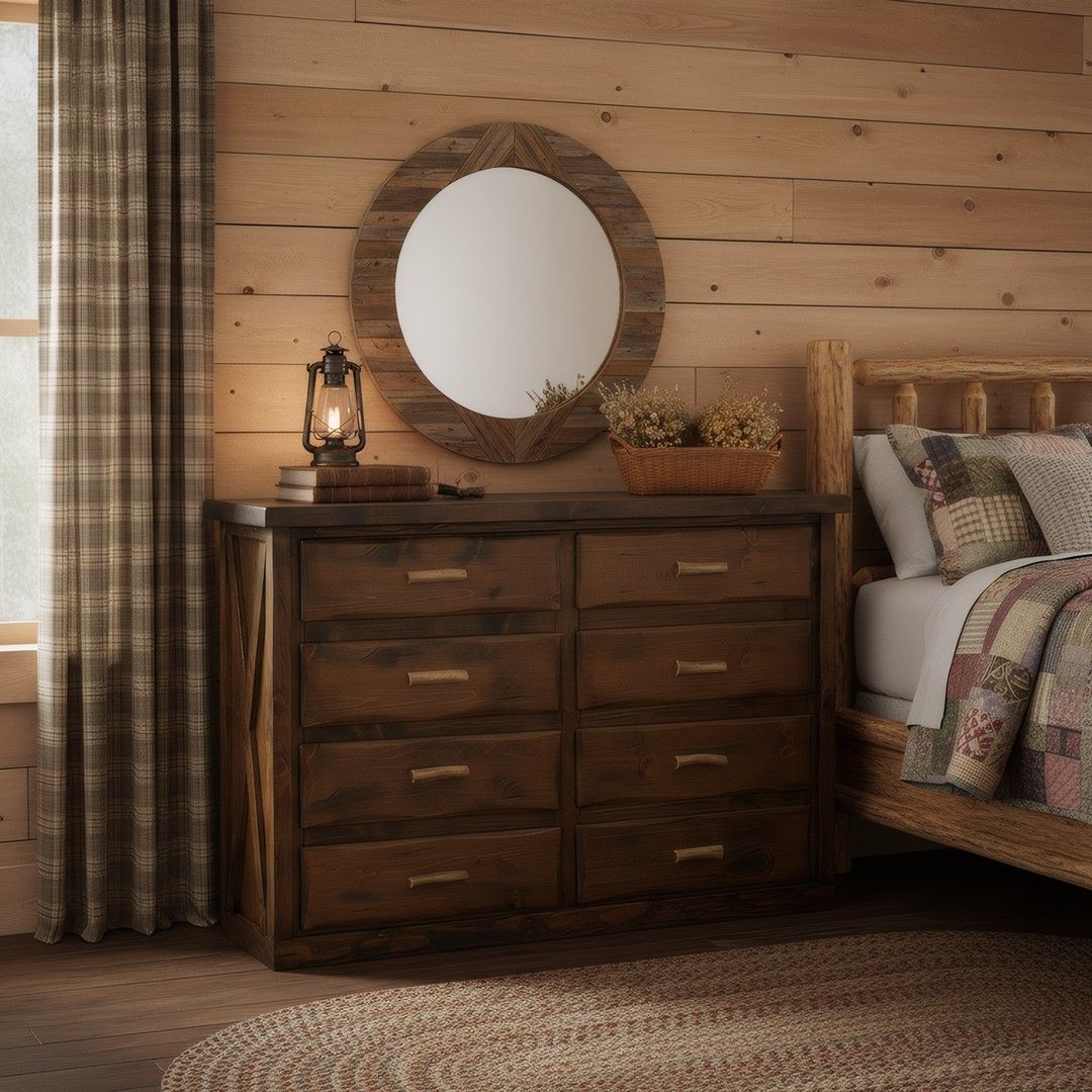 ANTLER & BARNWOOD 8 DRAWER DRESSER