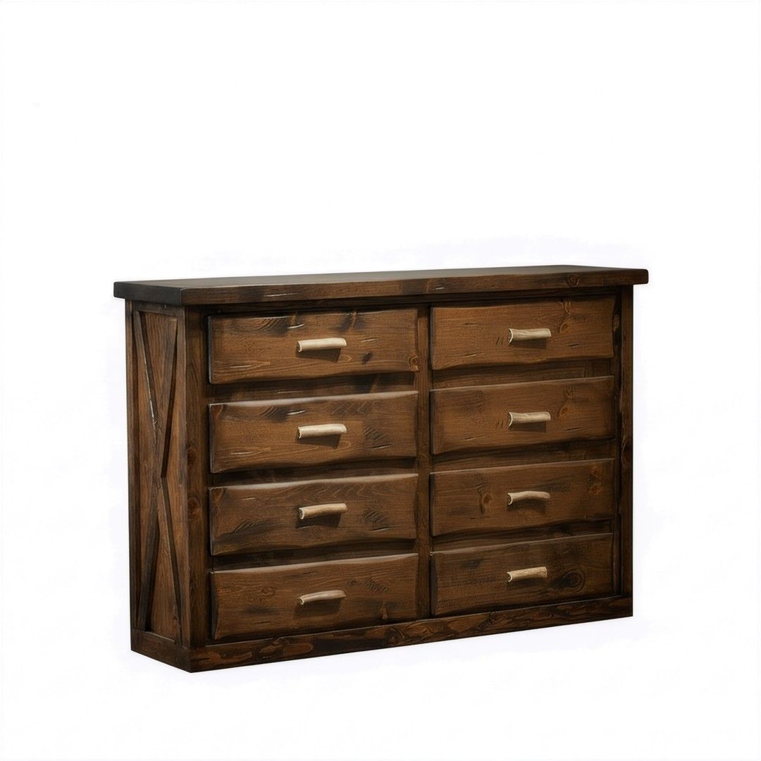 ANTLER & BARNWOOD 8 DRAWER DRESSER