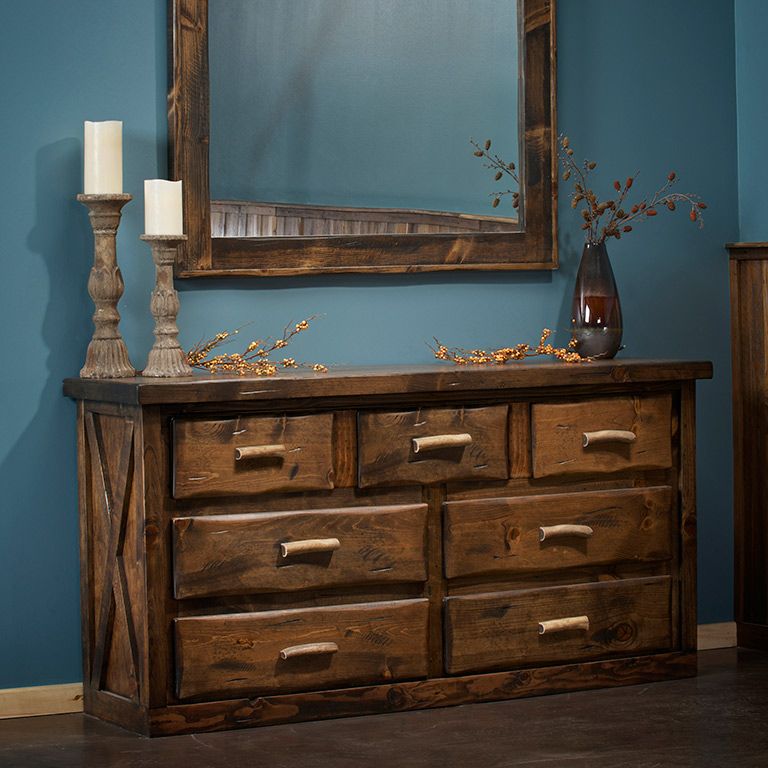 ANTLER & BARNWOOD 7 DRAWER DRESSER
