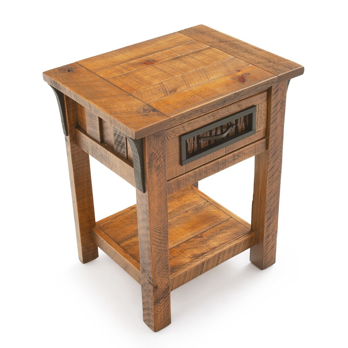 AUTUMN FOREST RUSTIC 1 DRAWER BARNWOOD NIGHTSTAND