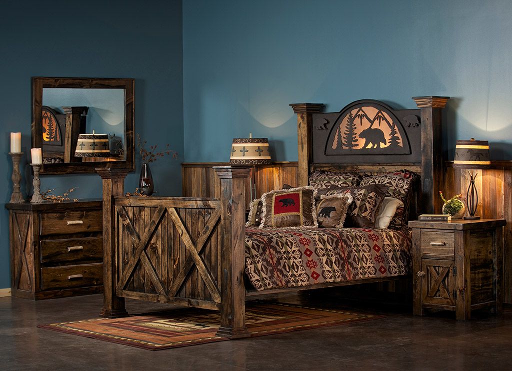 ANTLER & BARNWOOD ENCLOSED NIGHTSTAND