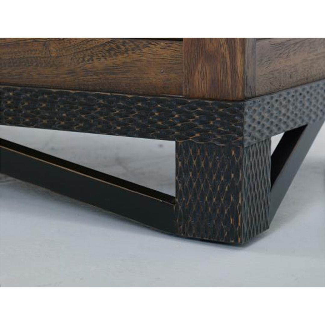 MODERN WALNUT 4 DRAWER CHEST