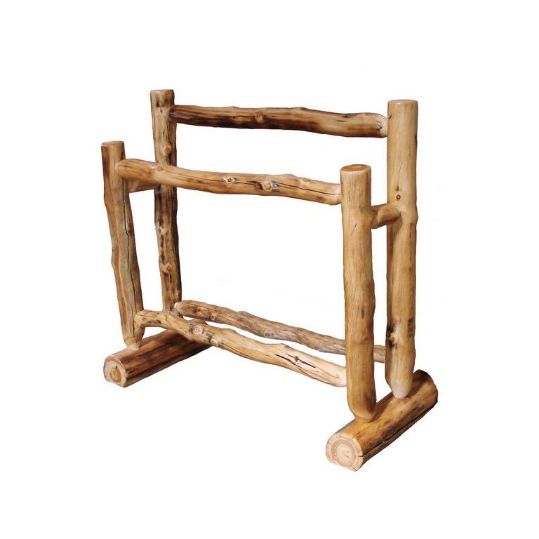 Rustic Log Quilt Rack Beartooth Aspen 2 Tier Log Quilt Rack