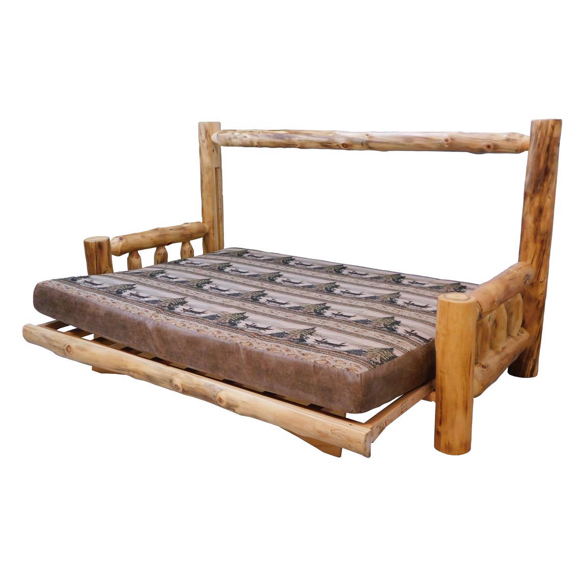 Woodland Creek Furniture Beartooth Aspen Log Futon Loveseat