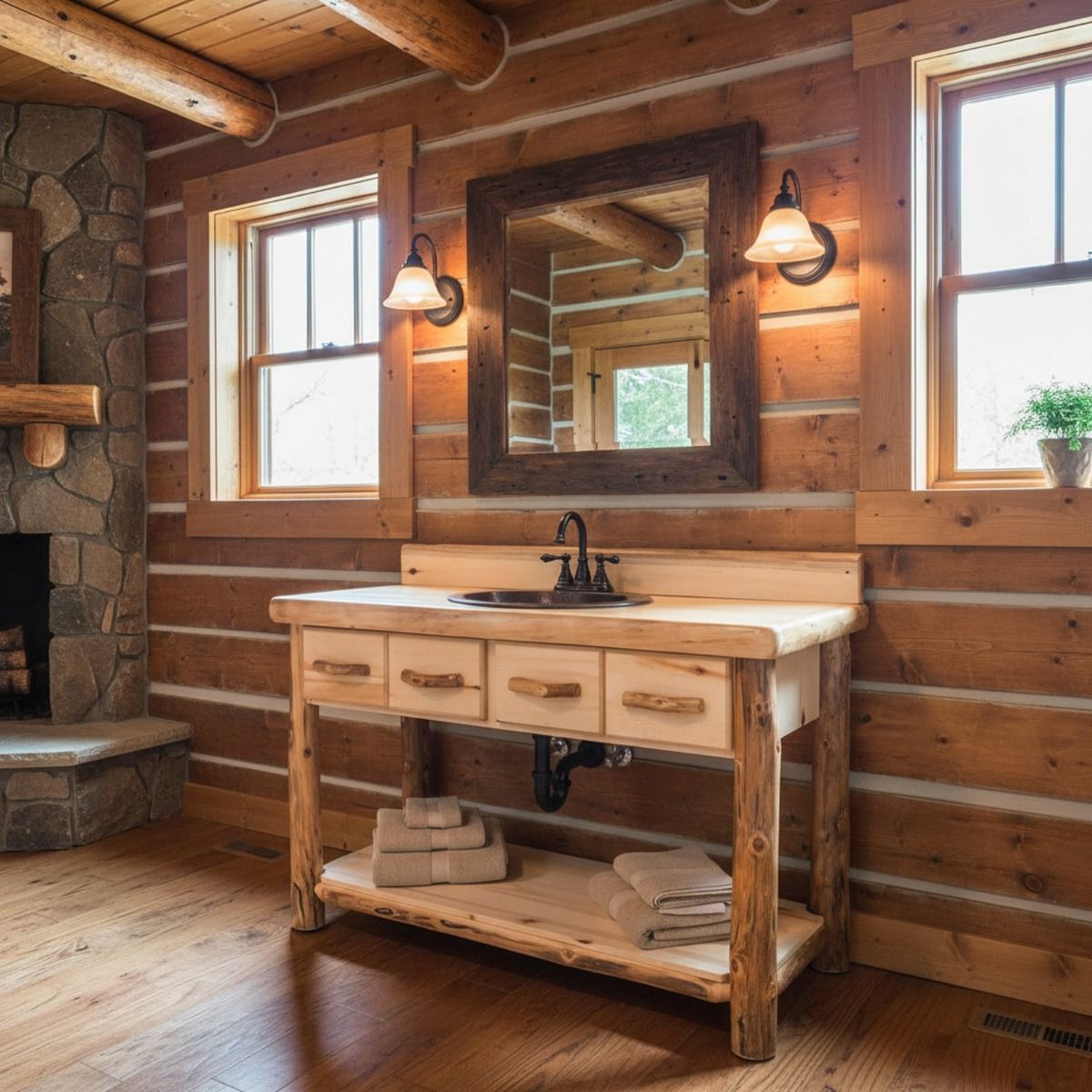 60*23*21In Wall Hung Doulble Sink Bath Vanity Cabinet Only In Bathroom, image size:1200x1200