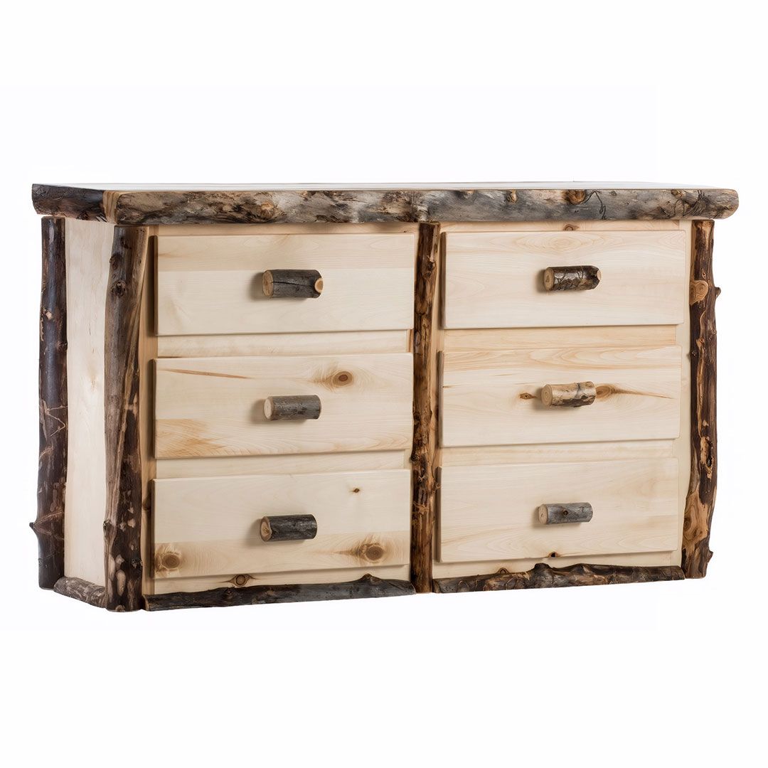 BEAVER CREEK ASPEN 6 DRAWER LOG DRESSER