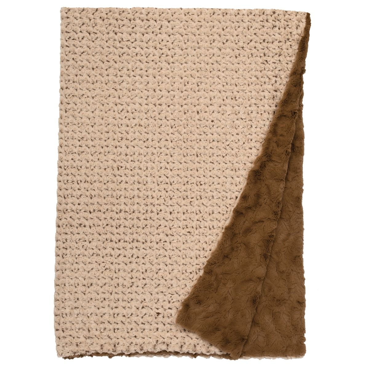 Bella Rosebud Cuddle Fur Throw Blanket