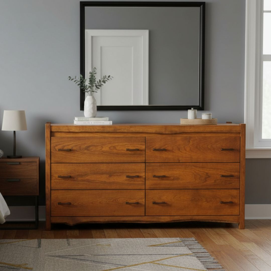 COLUMBIA VALLEY NATURAL WOOD 6 DRAWER DRESSER