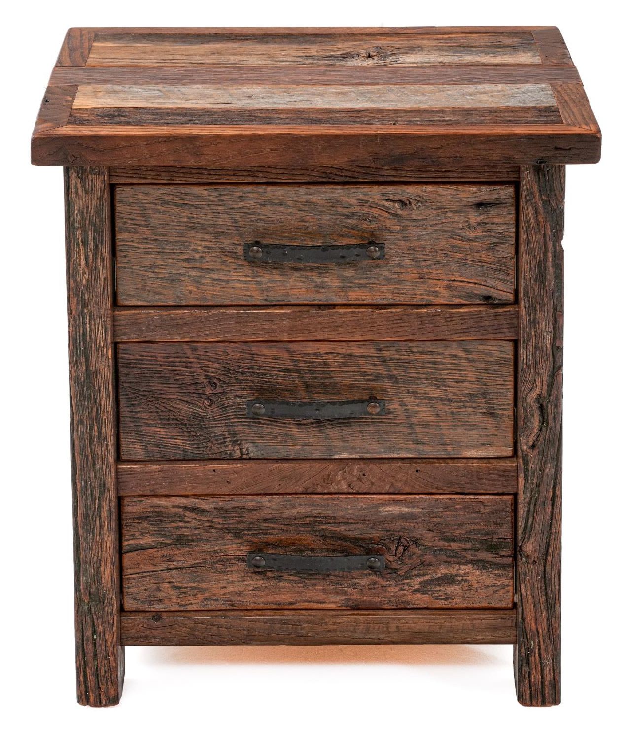 COPPER CANYON 3 DRAWER BARN WOOD NIGHTSTAND