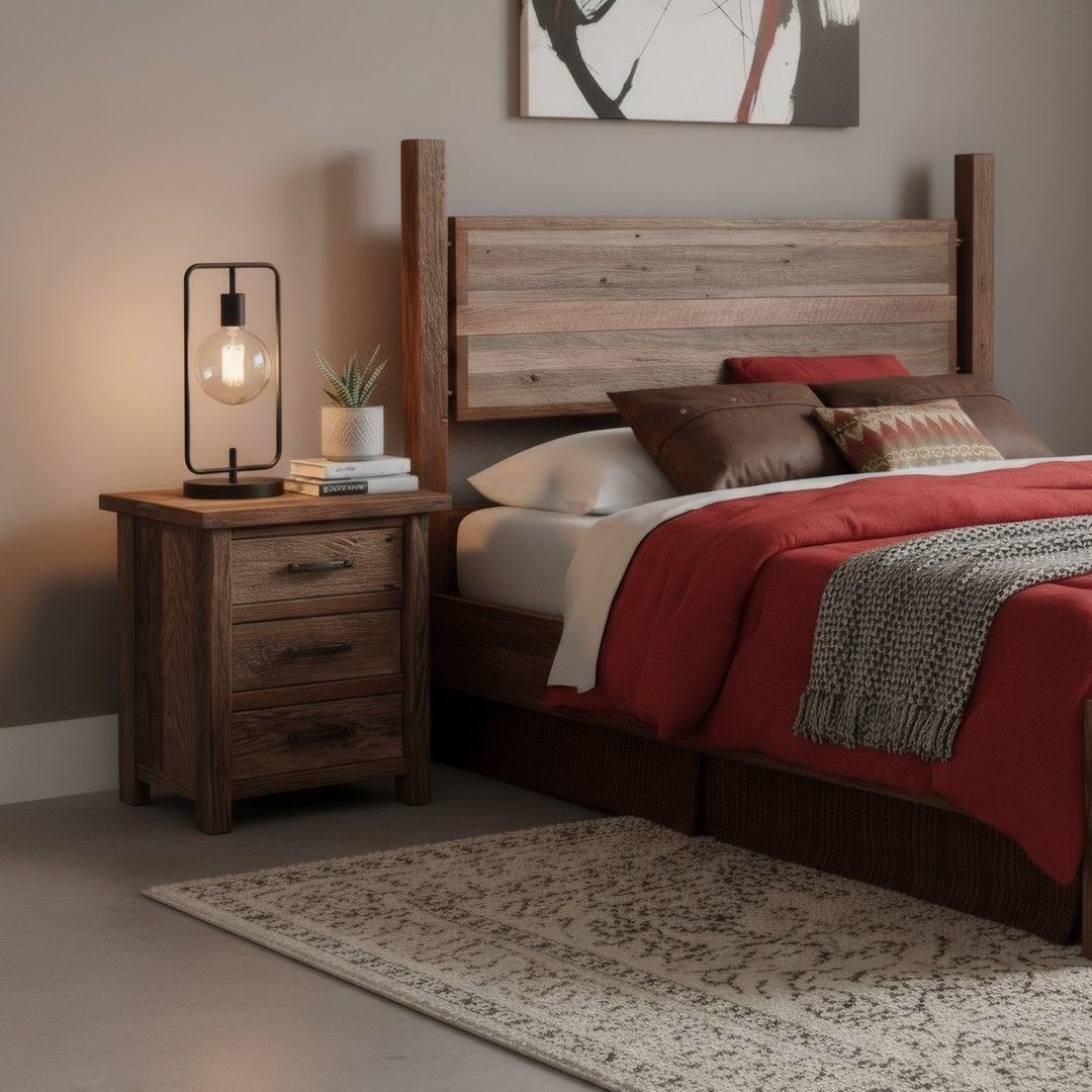 COPPER CANYON 3 DRAWER BARN WOOD NIGHTSTAND