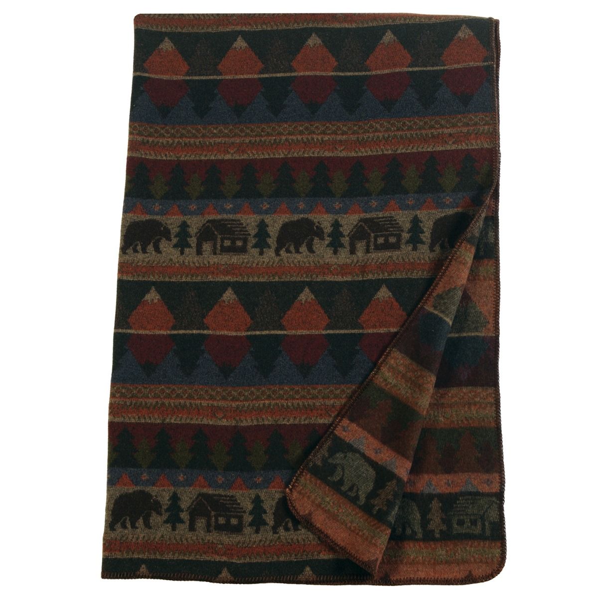 Woodland Creek Furniture Cabin Bear Throw Blanket