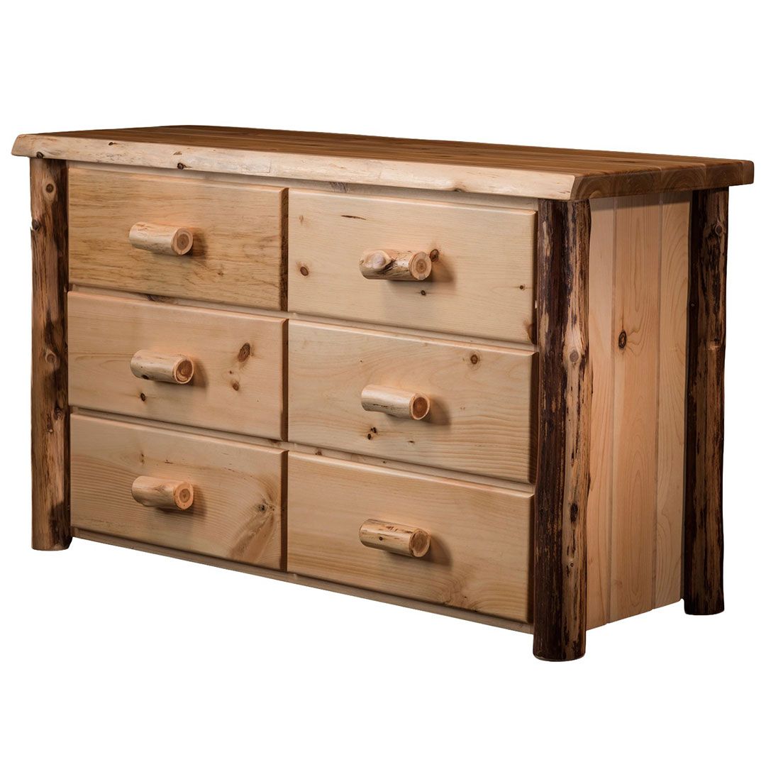 CEDAR LAKE FRONTIER 6 DRAWER LOG DRESSER